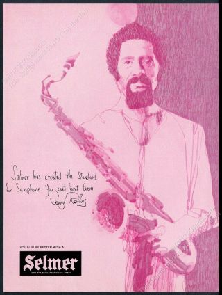 1973 Sonny Rollins Portrait Selmer Mark Vi Saxophone Vintage Print Ad