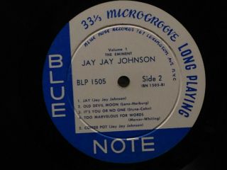 Jay Jay Johnson - Eminent Vol 1 - Blue Note 1505 - LEXINGTON DG RVG EAR FLAT EDGE 4