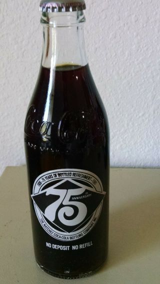 1981 The Natchez Coca - Cola Bottling Co 75th Anniversary 1906 - 1981 10 oz Bottle 2