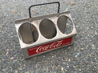 Vintage Aluminum Metal Coca - Cola Coke 6 - Pack Bottle Holder/Carrier 4