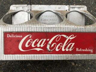 Vintage Aluminum Metal Coca - Cola Coke 6 - Pack Bottle Holder/Carrier 7