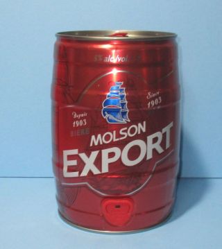 Vintage Molson Export Ale Mini Beer Keg 9 3/4 " X 8 " Empty Man Cave Display