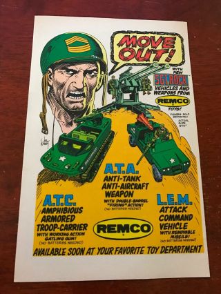 1983 Vintage 6.  5x10 Comic Print Ad For Remco Sgt Rock Tanks Army Toy Figures