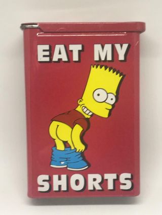 Bart Simpsons Tin Cigarette Case Rare Vintage