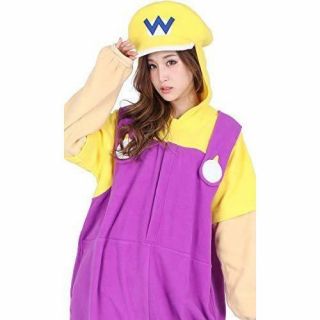 Sazac Mario Bros Wario Fleece Kigurumi Cosplay Costume Party Pajamas Japan