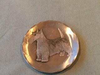 Wendell August Forge Handmade Coasters Scottish Terrier Dog,  Bronze And Pewter 2