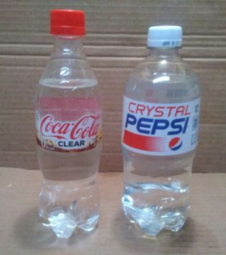 Rare Clear Cocacola Coke,  Crystal Pepsi Soda Japan Coke Limited Edition Bottle