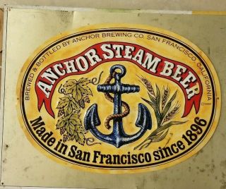 Anchor Steam Beer Stamped Tin Sign 14 Inch.