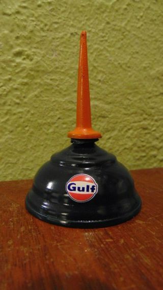 Gulf Vintage Miniature Pump Oil Can Gasoline Station Gas Spout Mini Chevron