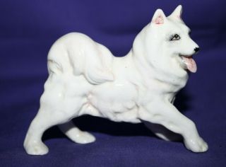 Samoyed Ceramic Figurine Japan 3 " Tall Sled Dog Porcelain