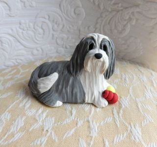 Bearded Collie Sculpture Dog Lover Clay Mini By Raquel At Thewrc