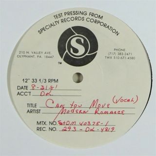 Modern Romance " Can You Move " Disco Funk Wave 12 " Test Pressing Mp3