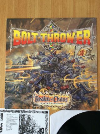 Bolt Thrower Rare First Press Vinyl LP Realm Of Chaos Slaves To Darkness &insert 2
