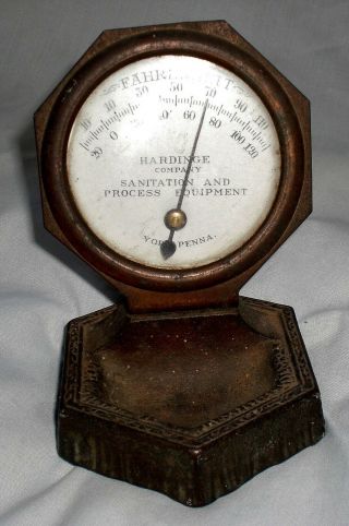 Vintage Hardinge Company Advertising THERMOMETER Antique Desk Thermometer 2