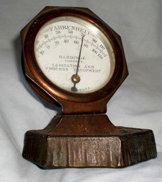 Vintage Hardinge Company Advertising THERMOMETER Antique Desk Thermometer 7
