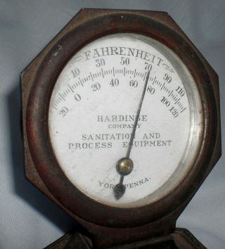 Vintage Hardinge Company Advertising THERMOMETER Antique Desk Thermometer 8