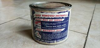 Vintage c 1940s - 1960s Westley ' s Bleche Wite Car Wash CANCO Gas Oil Auto Tire Can 2