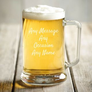 Personalised Beer Tankard Engraved Beer Glass Lager Any Name Any Message 3