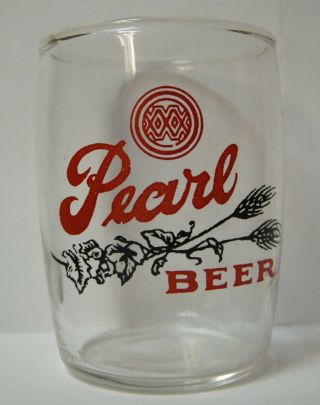 San Antonio,  Tx.  Vintage Pearl Beer Drinking Glass.  C.  1940.  Small.  Cute.  Scarce
