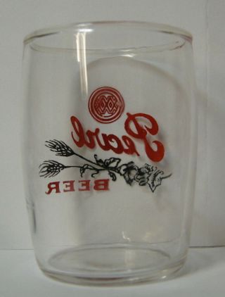 San Antonio,  TX.  Vintage PEARL BEER Drinking Glass.  c.  1940.  Small.  Cute.  SCARCE 5