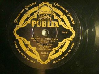 78 : Rare Label - Publix 1039 - Jack Miller /willie Creager - Singin 