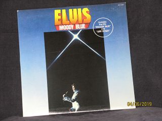 Elvis Presley " Moody Blue " 1977 Rare Black 1st Press Vinyl Lp Afl2428.  Near