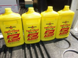 4 Quarts Vintage Pennzoil 50 To 1 Outboard Motor Oil