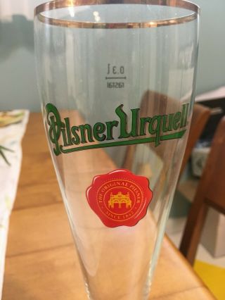 Pilsner Urquell Logo Beer Glass Rastal 0.  3 L Gold Rimmed Germany Vidrio Pilsner 2