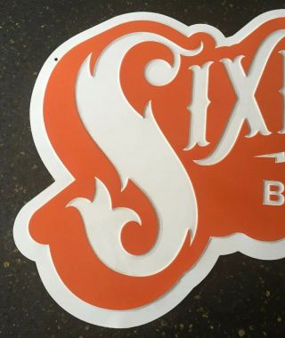Six Point Brewing Co Large Tin Sign 30”L X 18” H 2
