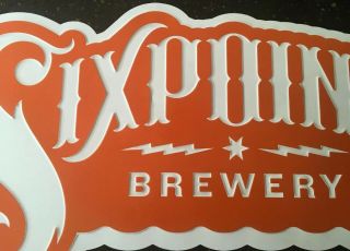Six Point Brewing Co Large Tin Sign 30”L X 18” H 3
