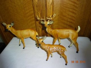 Vintage Breyer Deer Set Buck Doe & Fawn