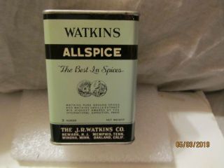Vintage Watkins Allspice 3 Oz Tin Full