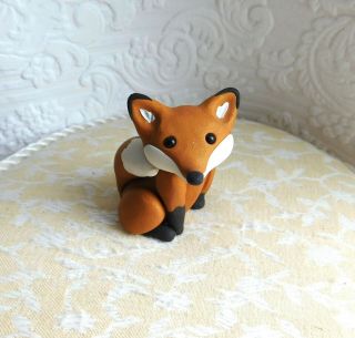 Cute Simple Fox Polymer Clay Sculpture By Raquel Thewrc Ooak