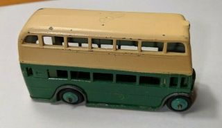 (meccano) Dinky Toys Double Deck Bus,  29c,  Early 1950s,  Cream & Green Color