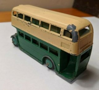 (Meccano) Dinky Toys Double Deck Bus,  29c,  early 1950s,  Cream & Green color 4