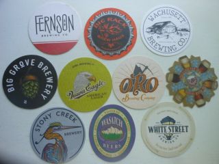 10 Craft Beer Coasters - Iowa Eagle,  Fernson,  Big Rack,  Stony Creek,  Big Grove,  Oro