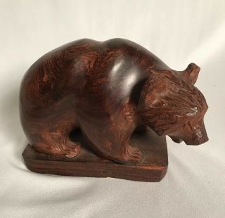 Hand Carved From (sono) Iron Wood - - Grizzly Bear - - Details