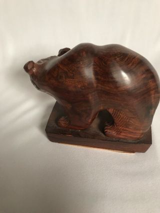 Hand Carved From (Sono) Iron Wood - - GRIZZLY BEAR - - Details 3