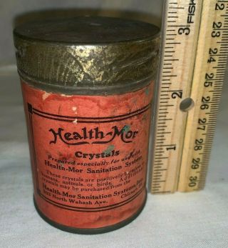 Antique Health - Mor Moth Crystals Tin Vintage Poison Can Chicago Roach Ant Insect