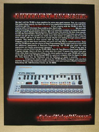 1984 Roland Tr - 909 Rhythm Composer Drum Machine Vintage Print Ad