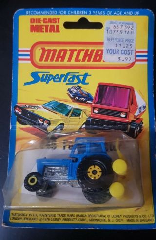 Matchbox Lesney Superfast 46 Ford Tractor - Blue With Yellow Hubs (nos)