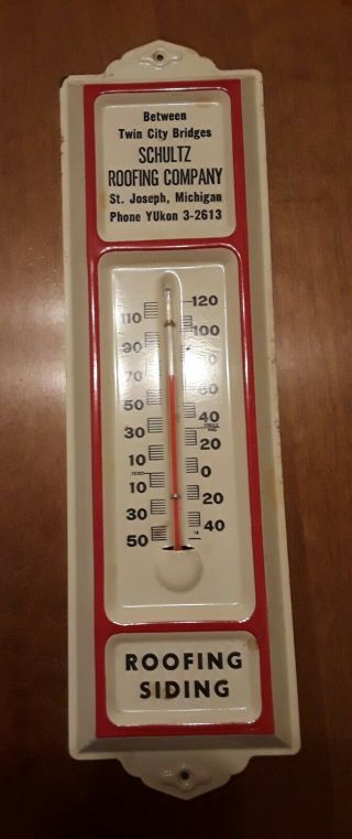 Vintage Tin Advertising Thermometer
