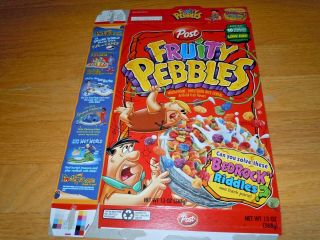 7 Different Post Fruity Pebbles Cereal Boxes 2003 - 2006 Flintstones / Pebbles
