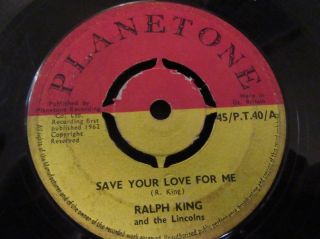 Ralph King And The Lincolns " Hey Little Girl " Rare Uk 7 " - Planetone 45 / P.  T.  40