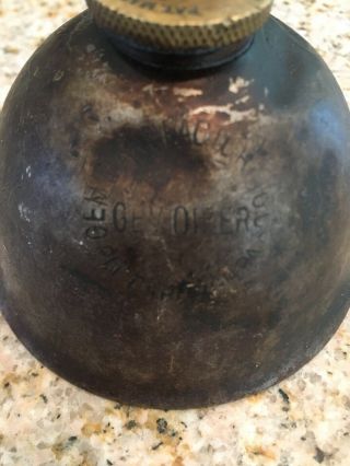 Rare Vintage GEM Mfg.  Co.  Thumb Oil Can.  Pat.  June 6 1900. 2