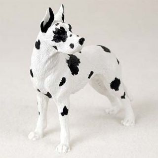 Great Dane Figurine Hand Painted Collectible Statue Harlequin