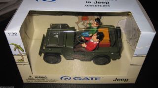 Laurel And Hardy In Jeep Truck 1:32 Wwii Army Diecast Willys Usa Military Car