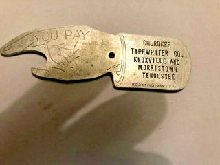 Metal Bottle Opener,  " Knoxville And Morristown Tennessee ",  Very Rare