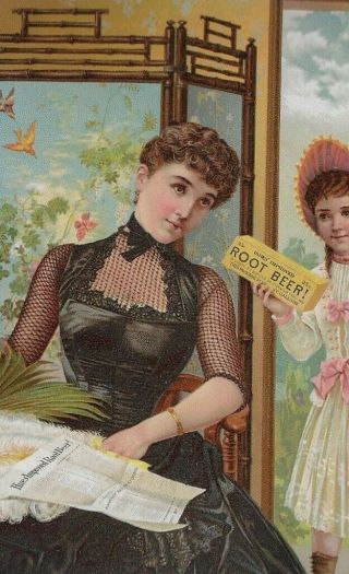Victorian Trade Card - Hires Root Beer,  " What Shall We Drink? "