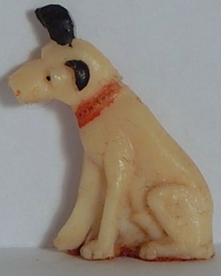 Vint Celluloid Nipper Sitting Dog Rca Terrier Charm (no Ring) Japan